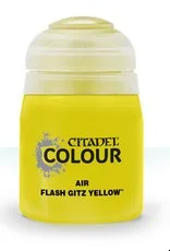 Yellow paint bottle from Games Workshop Citadel Air range, 24ml airbrush paint
