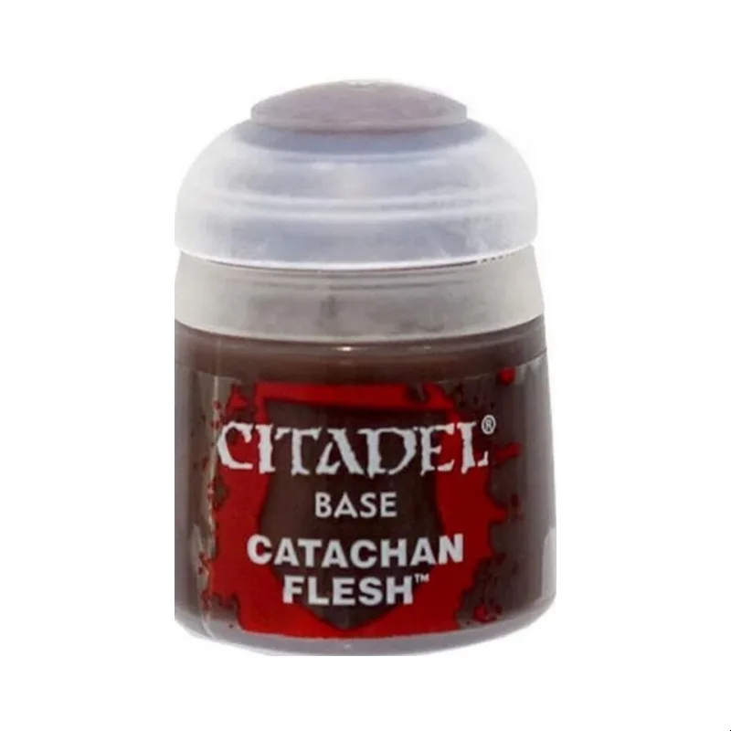 Small pot of Catachan Flesh base paint for miniature models