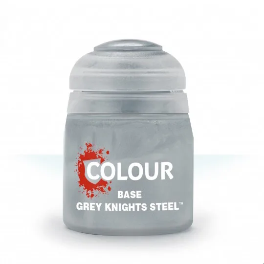 Citadel Base Grey Knights Steel paint pot, 12ml metallic silver acrylic paint for miniatures