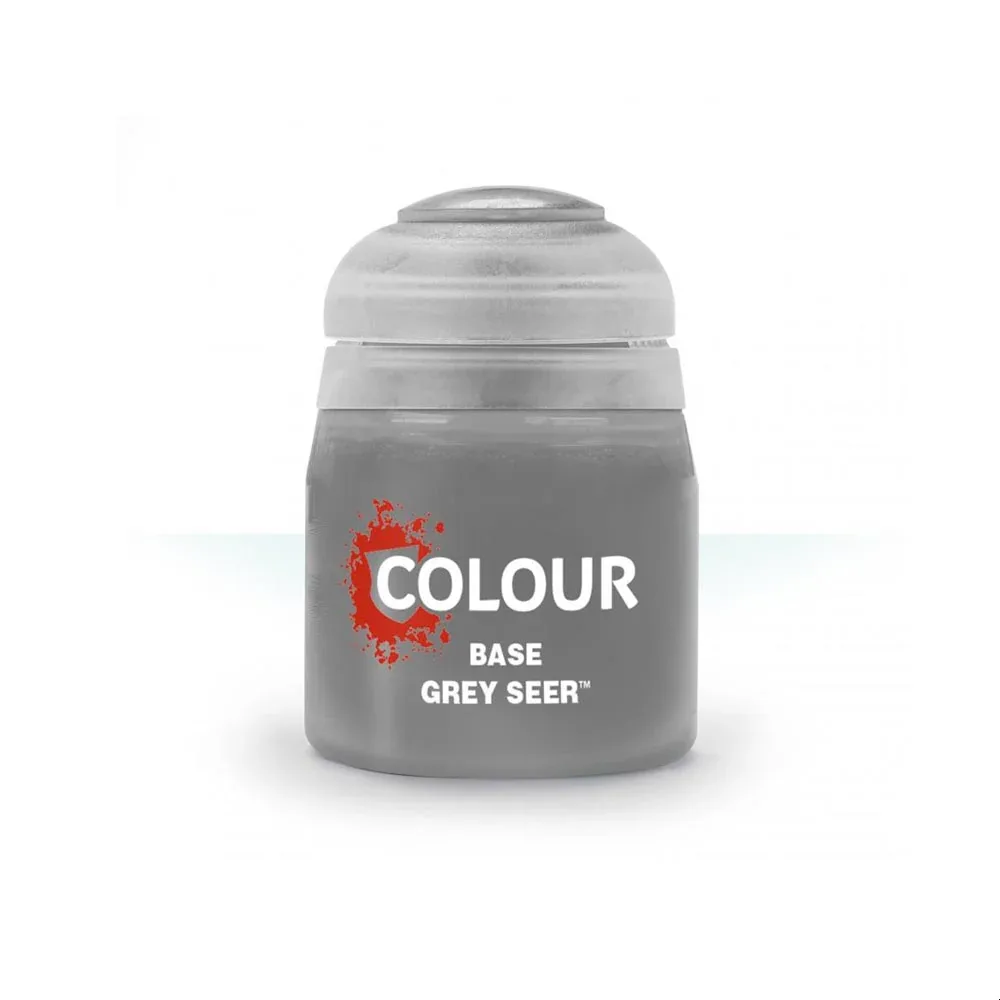 Games Workshop Citadel Base Paint pot in Grey Seer, 12ml white-grey paint for Warhammer miniatures