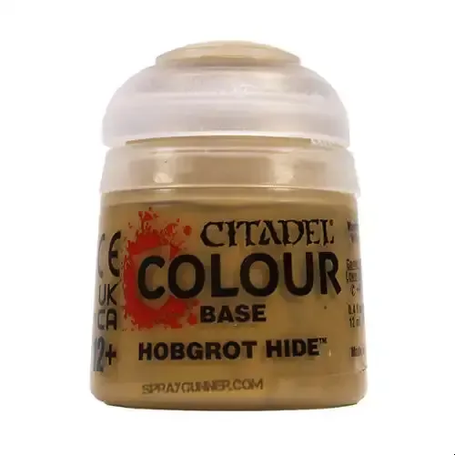 Citadel Base paint pot in Hobgrot Hide brown color, 12ml Games Workshop acrylic paint