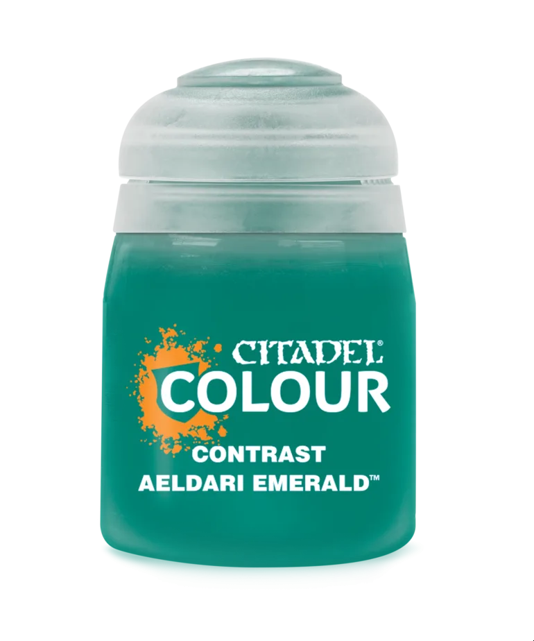 Citadel Contrast Aeldari Emerald paint pot, 18ml green miniature hobby paint