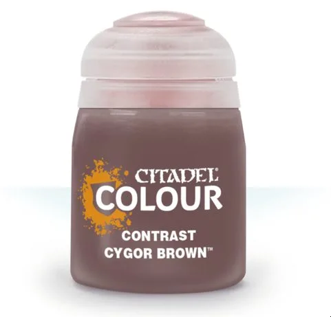 Citadel Contrast Cygor Brown paint pot, 18ml bottle for Warhammer miniatures