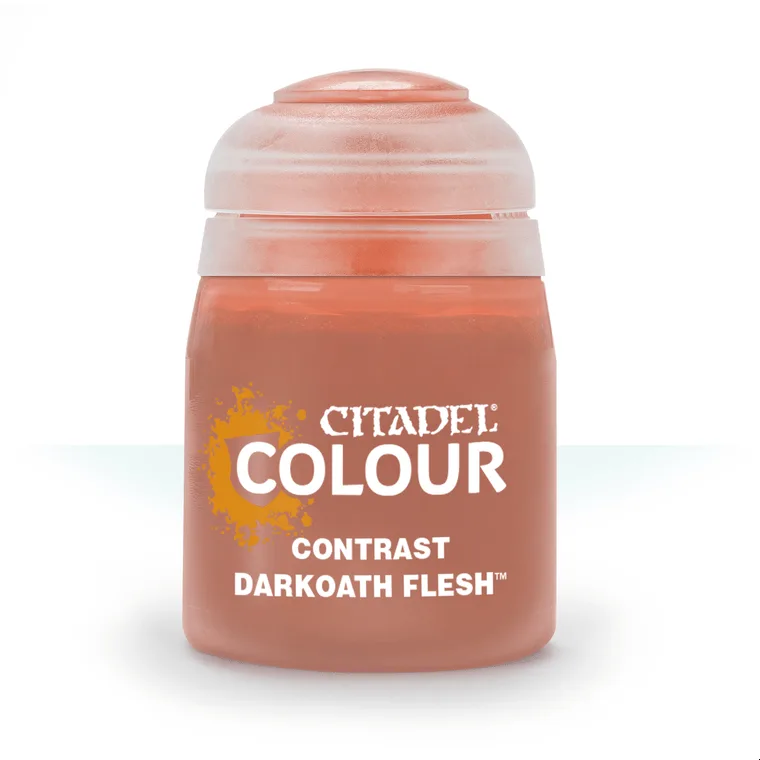 Citadel Contrast Darkoath Flesh paint bottle, 18ml acrylic paint for miniature painting