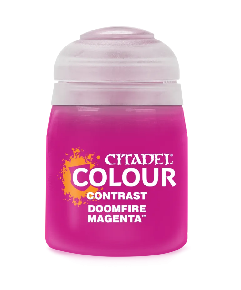 Citadel Contrast Doomfire Magenta paint pot, 18ml, magenta acrylic hobby paint for miniatures