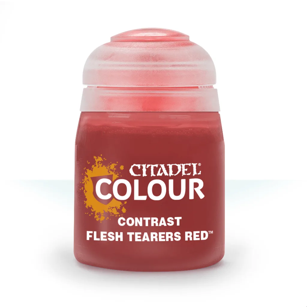 Citadel Contrast Flesh Tearers Red paint pot, 18ml bottle with black cap