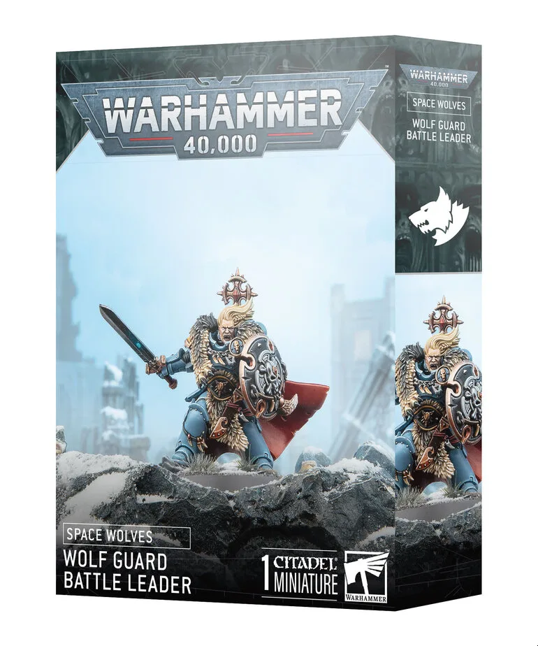 Space Wolves Wolf Guard Battle Leader miniature figure for Warhammer 40,000 tabletop game